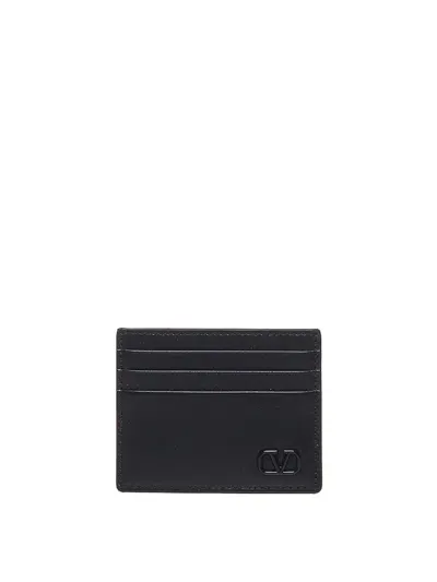 Valentino Garavani Cardholder In Calfskin In Negro