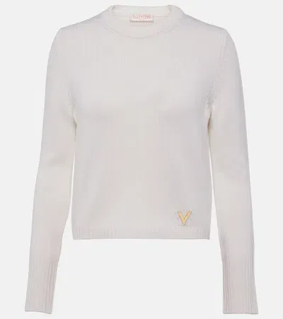 Valentino Cashmere Sweater In Weiss