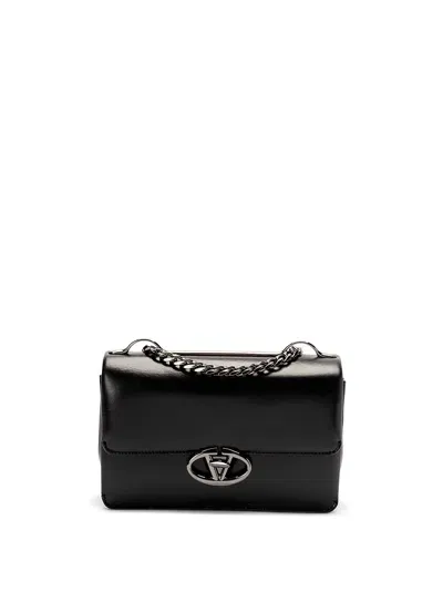 Valentino Garavani `chain 1` Small Shoulder Bag In Black