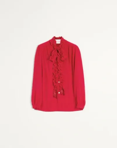 Valentino Crepe De Chine Shirt In Red