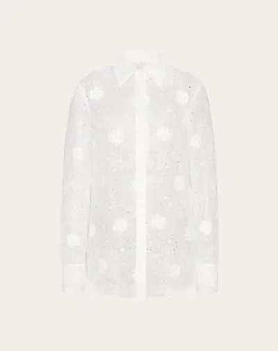 Valentino Chemise En Daisy Organdis Femme Ivoire 38 In White