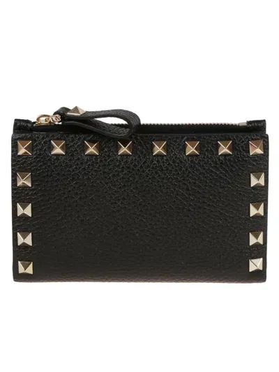 Valentino Garavani Coin Purse/card Case Rockstud In No Nero