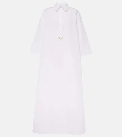 Valentino Cotton And Linen Kaftan In Weiss