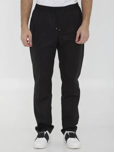 Valentino Cotton Joggers In Black