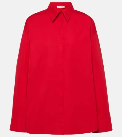 Valentino Cotton Poplin Shirt In Red