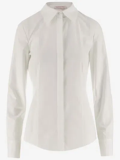 Valentino Cotton Poplin Shirt In White