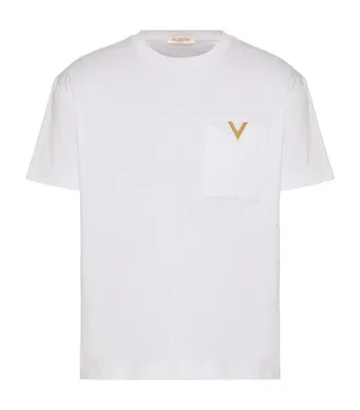 Valentino Logo-plaque Cotton T-shirt In White