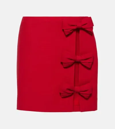 Valentino Red Wool Blend Mini Skirt In 157