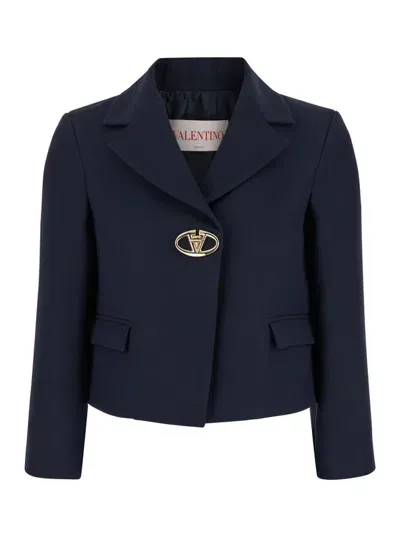 Valentino Dark Blue Single Breasted Blazer