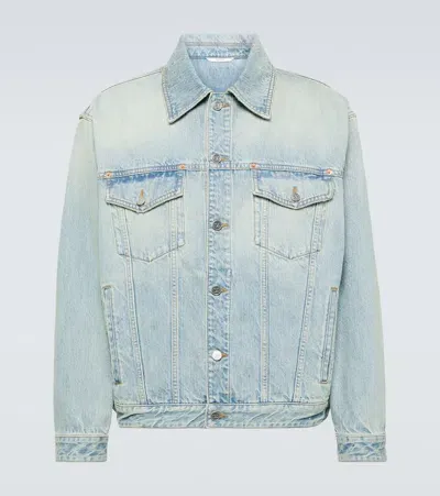 Valentino Logo-embossed Denim Jacket In Blue