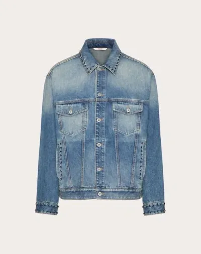 Valentino Veste En Denim Avec Cabochons Homme Denim 48 In Blue