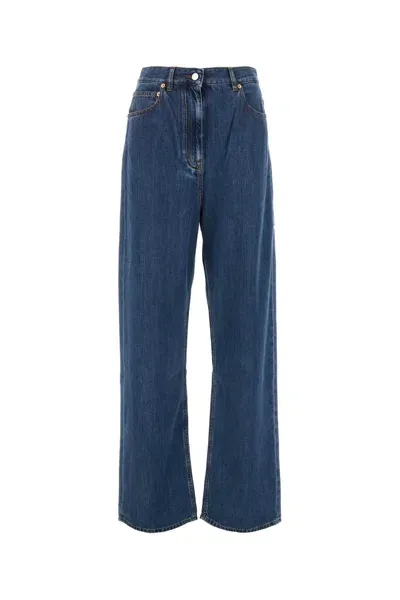 Valentino Mid-rise Wide-leg Jeans In Blue