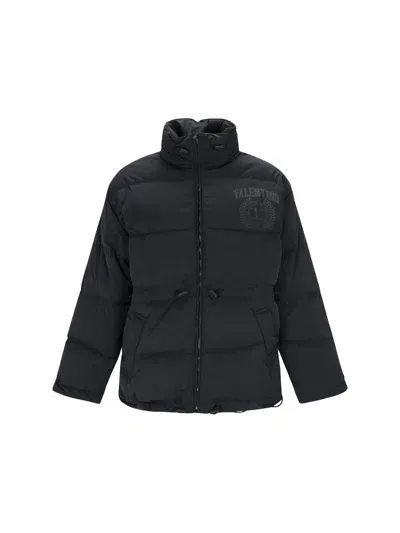 Valentino Down Jacket In Nero