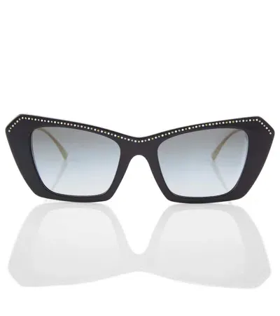 Valentino Embellished Cat-eye Sunglasses In Black