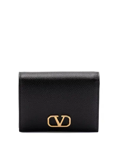 Valentino Garavani Flap French Wallet In Black