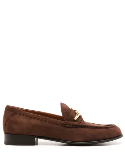 Valentino Garavani Vlogo Signature Suede Loafers In Fondant