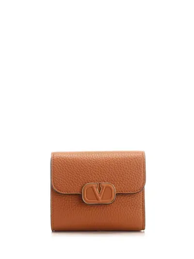 Valentino Garavani French Wallet In Brown