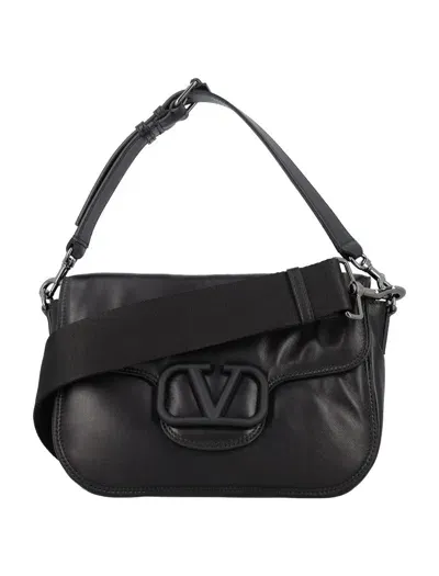 Valentino Garavani All Time Leather Mini Shoulder Bag For Men In Black