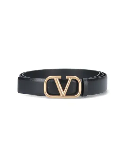 Valentino Garavani "vlogo Signature" Belt In Black