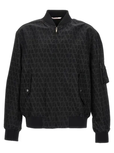 Valentino Toile Iconographe Bomber Jacket In Black