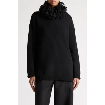 Valentino Garavani Embellished Wool Turtleneck Sweater In Black