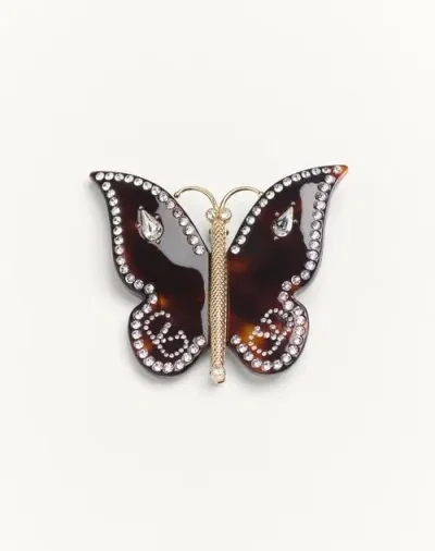 Valentino Garavani Garavani Bellailes Brooch In Metal Resin And Crystals In Multicolour