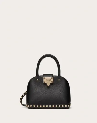 Valentino Garavani Garavani Rockstud Small Handbag In Grainy Calfskin Woman Black Uni