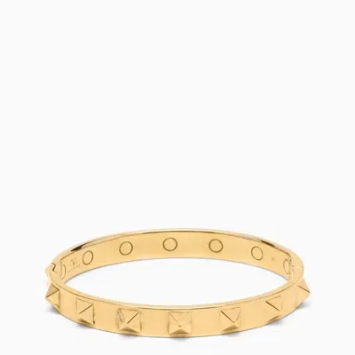 Valentino Garavani Gold-plated Bangle Rockstud Metal Bracelet In Silver