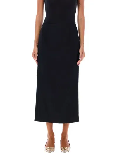 Valentino Garavani Grisaille Midi Skirt In Black