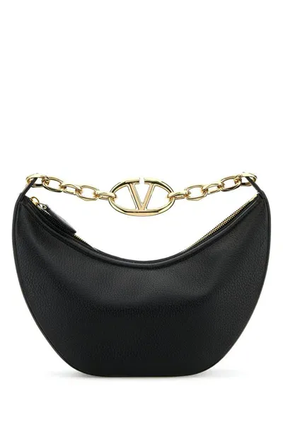 Valentino Garavani Small Vlogo Moon Hobo Bag In Black