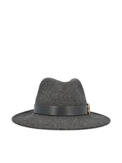 Valentino Garavani Hats In Melange Grey/dark Grey/ruten