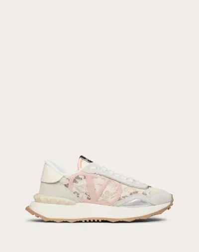 Valentino Garavani Multicolor Lace And Suede Lacerunner Sneakers