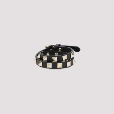 Valentino Garavani Leather Bracelet Unica In No Nero