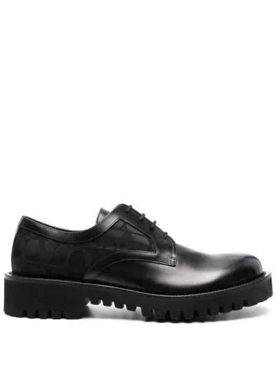 Valentino Garavani Leather Derby In Black