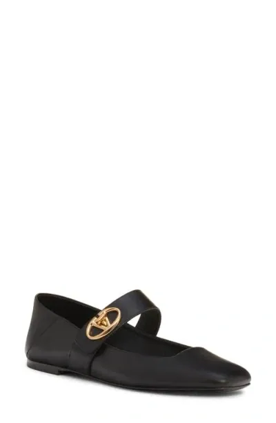 Valentino Garavani Locker Vlogo Mary Jane Flat In Nero