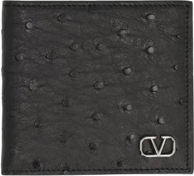 Valentino Garavani Logo Plaque Bifold Wallet In Black