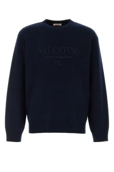 Valentino Garavani Embroidery Sweater In Blue