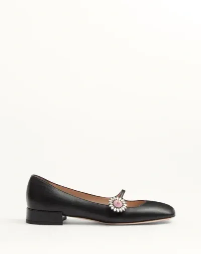 Valentino Garavani Mary-jane Ballerina Shoes In Black/pink