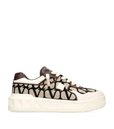 Valentino Garavani One Stud Xl Sneakers In Brown