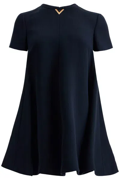 Valentino Structured Couture Mini Dress In Navy