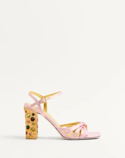 Valentino Garavani Preshoes Satin Sandal With Crystals 90mm Woman Multicolour 42 In Multicolor