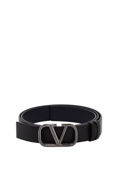 Valentino Garavani Reversible Vlogo Signature Belt In Black