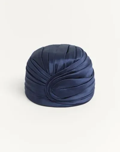 Valentino Garavani Rigid Silk Turban Woman Blue/gold 56