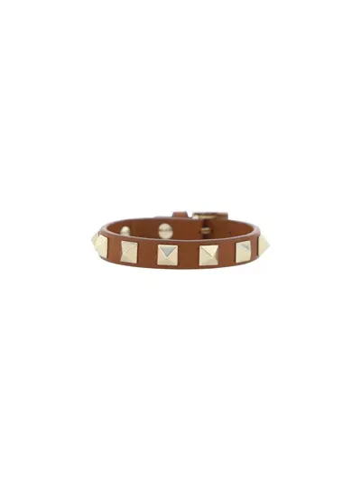 Valentino Garavani Rockstud Bracelet In Brown