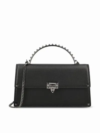 Valentino Garavani Garavani Rockstud Foldover Top Tote Bag In Black