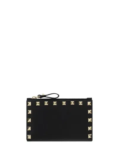 Valentino Garavani Rockstud French Wallet In Black