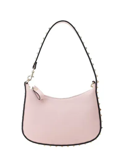 Valentino Garavani Rockstud Mini Hobo Shoulder Bag In Pink