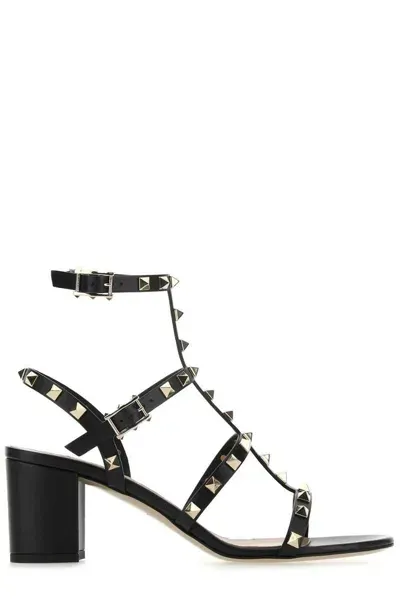 Valentino Garavani Rockstud Open Toe Sandals In Black