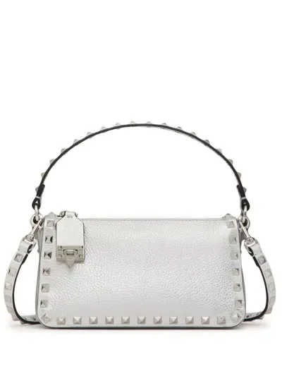 Valentino Garavani Rockstud Cross-body Bag In Silver