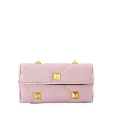 Valentino Garavani Roman Stud Chained Shoulder Bag In Pink